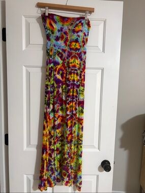 Hand dyed one of a kind Tie-Dye Maxi Skirt